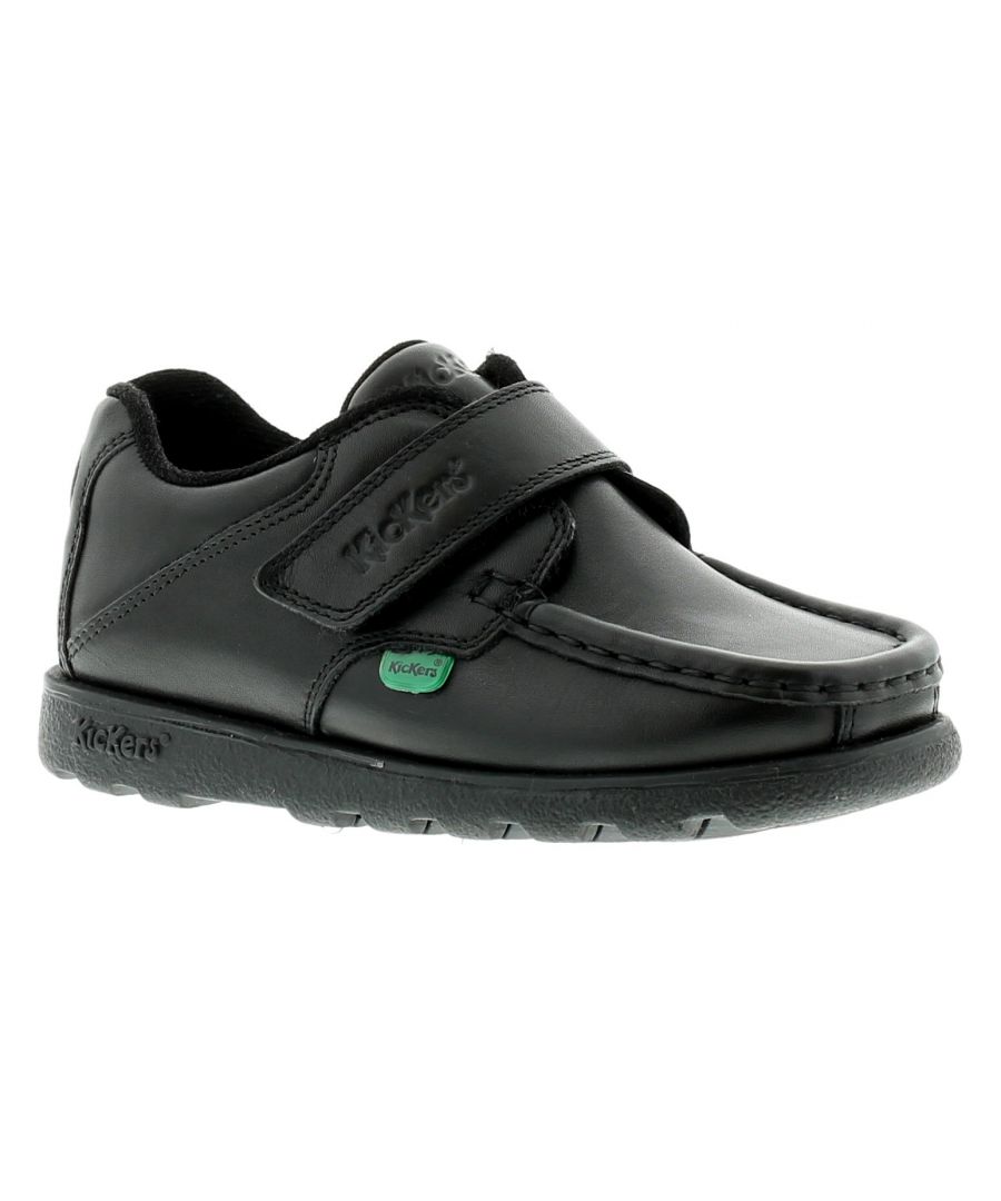 Image for New Boys/Childrens Black Kickers Fragma3 Touch Fastening School Shoes.