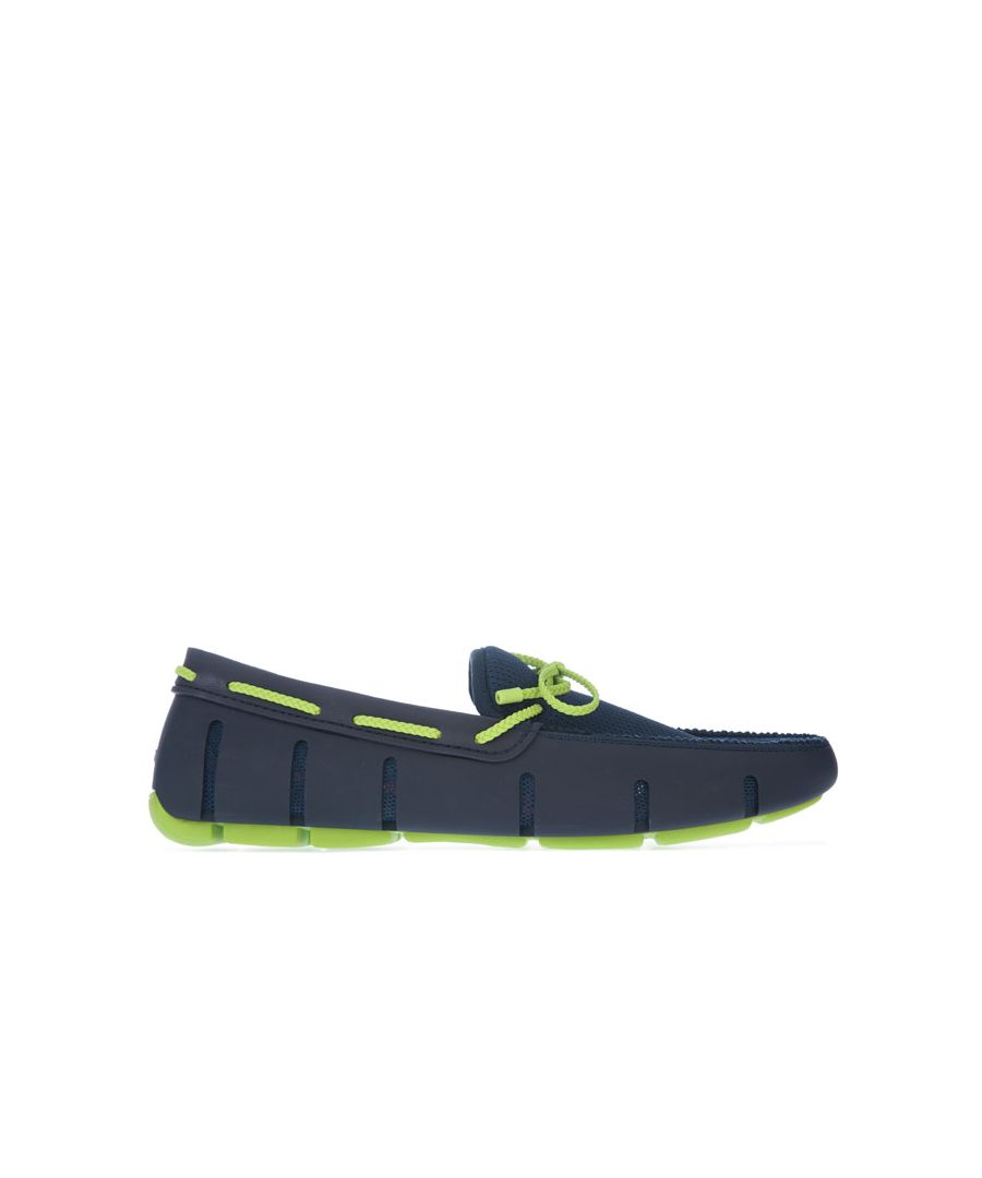 Mens Swims Braided Lace Loafers in navy green.- Mesh upper with mesh details throughout.- Slip on.- Contrasting colour braided lace. - Ventilation and drainage qualities. - Breathable.- Swims branding to the heel.- Non marking  rubber sole in a contrasting colour. - Textile and synthetic upper  Textile and synthetic lining  Synthetic sole.- Ref.: 21215021