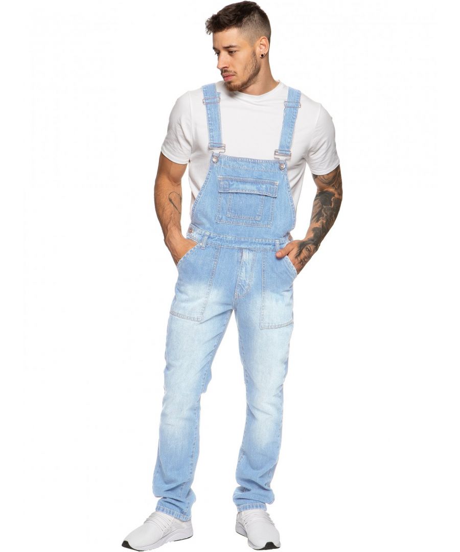 Image for Enzo Men's Blue Denim Overall Dungarees