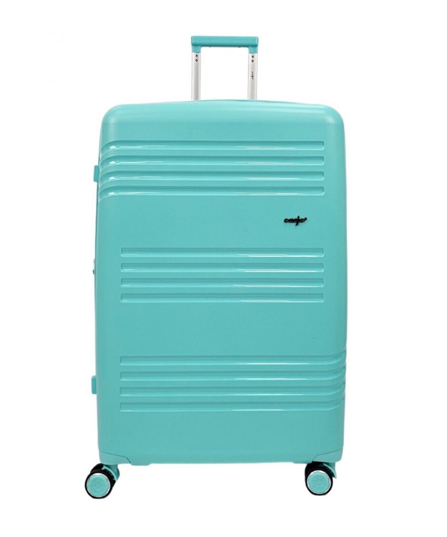 Infinity Leather Unisex Hard Shell Cabin Suitcase 4 Wheel Luggage TSA Bag - Teal - Size Small