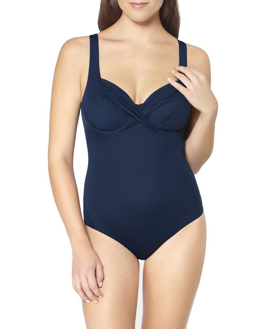 Triumph Womens Venus Elegance Underwired Non-Padded Swimsuit - Blue - Size 38D