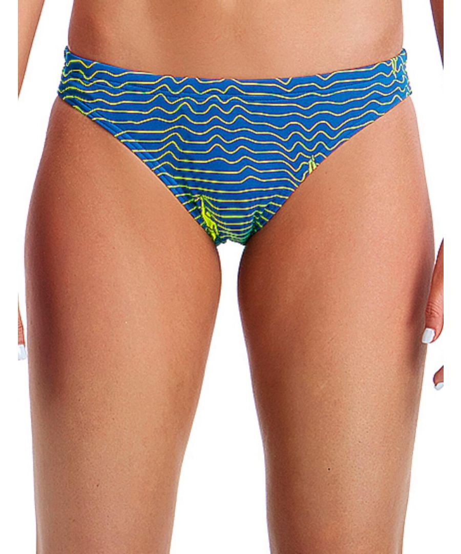 Funkita Swimwear Womens FS24L02001 Ladies Ripple Effect Bikini Brief - Blue - Size 8 UK