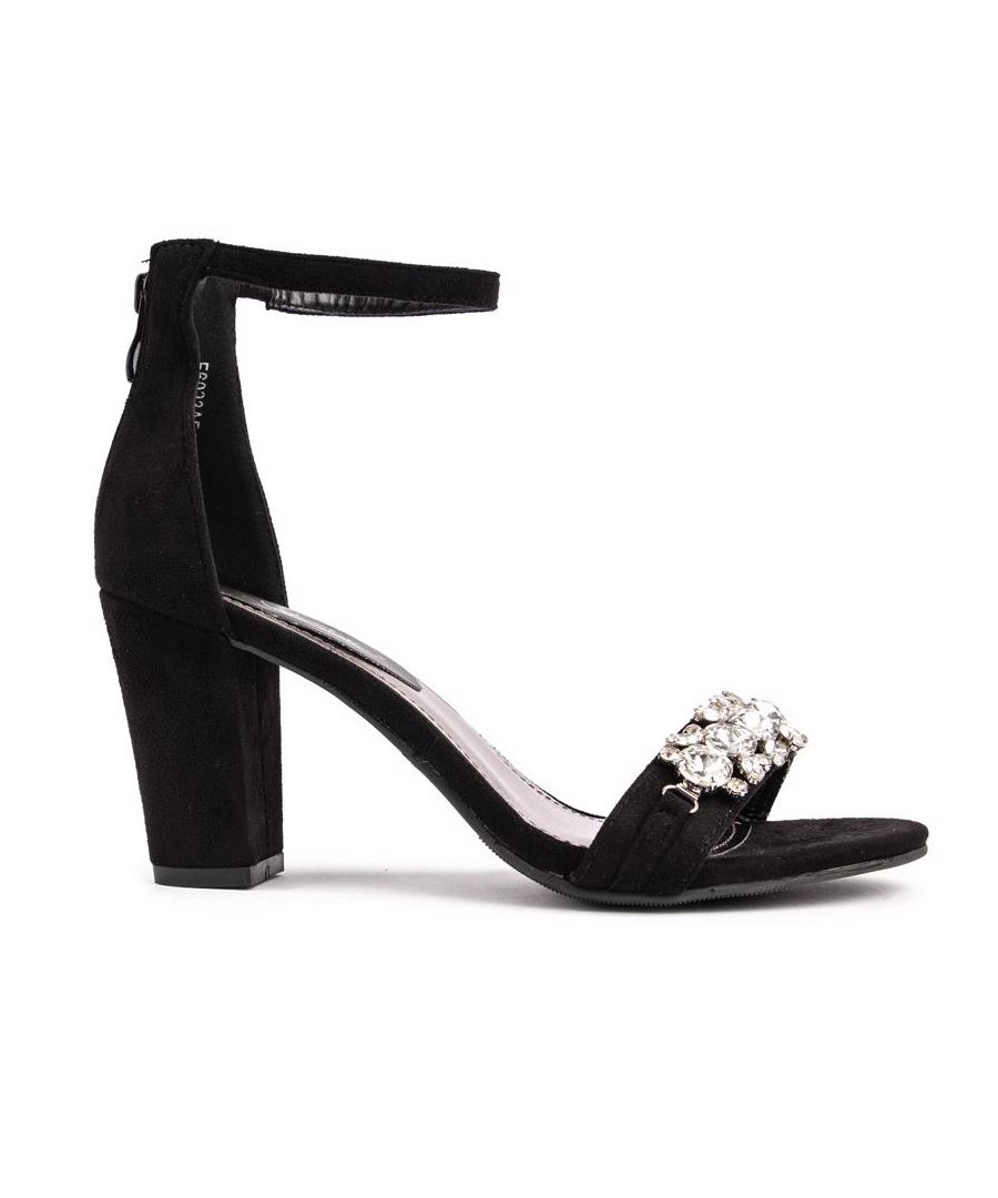 It's Party Time And You'll Be Ready For It, In These Stylish Glam Heels From Solesister. The Black, Heeled Party Sandals Have A Dazzling Diamante Embellishment, An Elegant Appeal And Will Keep You On Your Feet All Night Long.