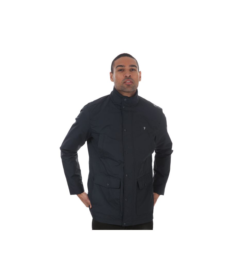 Farah Mens Shrewsbury 4 Pocket Jacket in Dark Blue - Size S