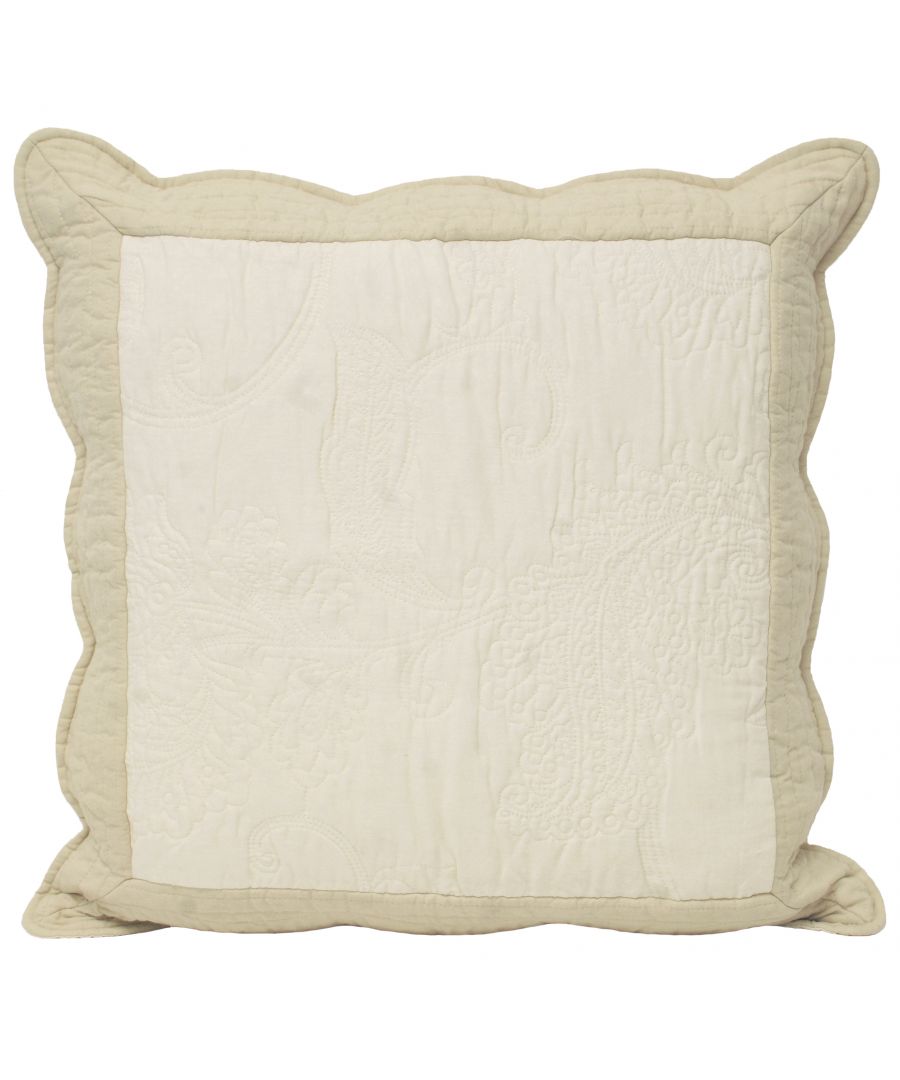 Paoletti Fayence P/Sham Ivory/Taupe - White - One Size