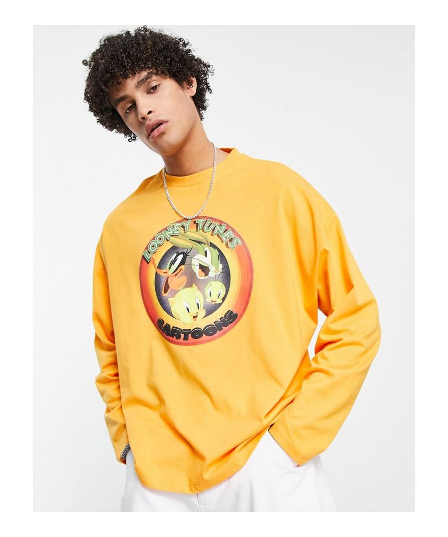 T-shirts by ASOS DESIGN Act casual Crew neck Drop shoulders 'Looney Tunes' print to chest and back Oversized fit Sold by Asos