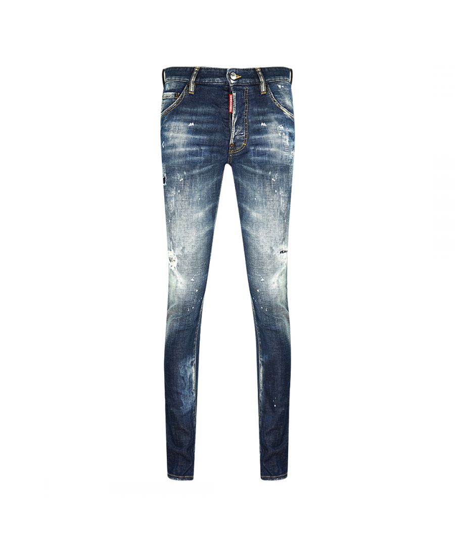 Dsquared2 Cool Guy Jean Destroyed Stitched Paint Splash Jeans