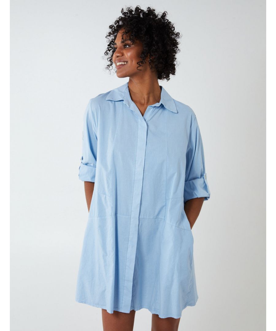 Stay cool and casual in this oversized button through tunic, easy to wear for any occasion, perfect for those chilled days and nights., , \n98% Cotton, 2% ElastaneMade in ItalyMachine WashableApprox. Length 86cmModel wearing SModel height: 5'10