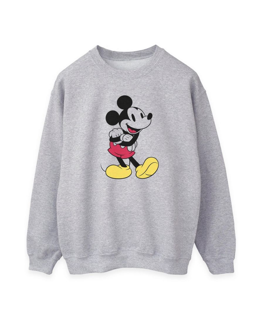 Disney Womens/Ladies Classic Mickey Mouse Sweatshirt (Heather Grey) - Size X-Large