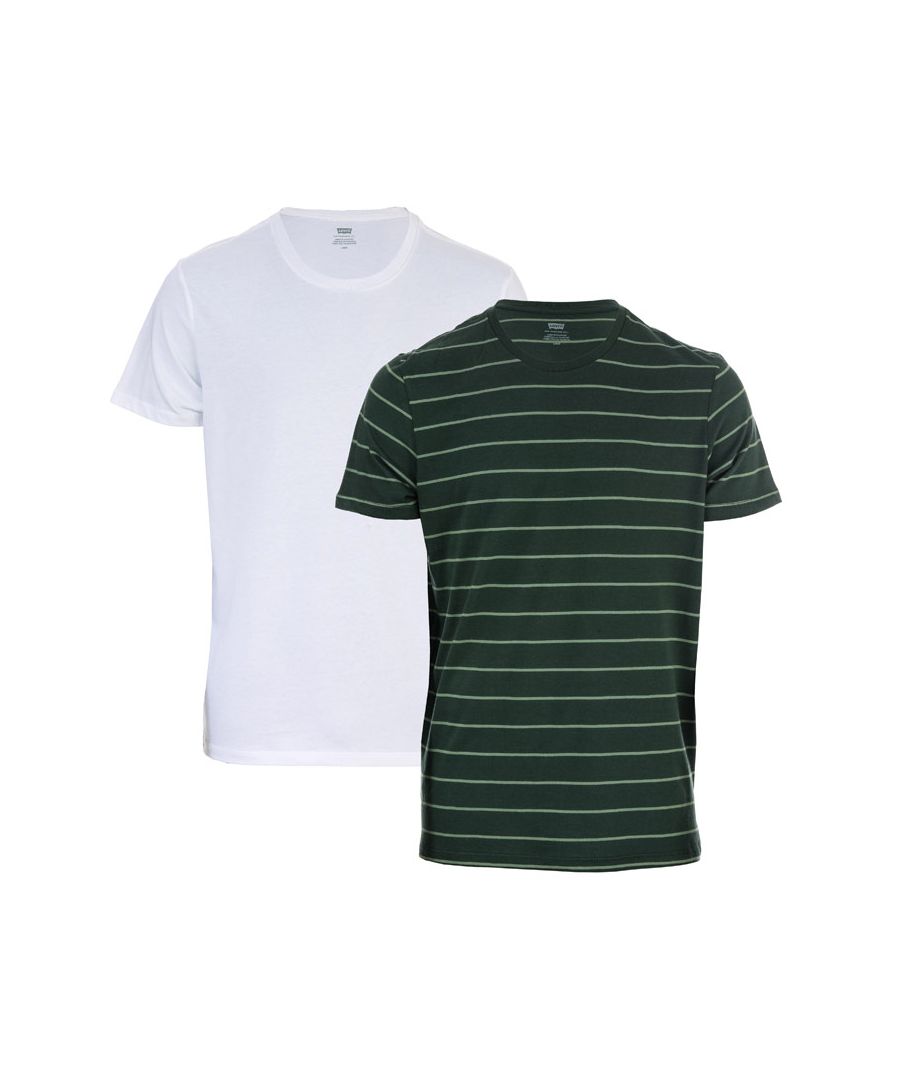Levi's Mens Levis 2 Pack Slim Crew Neck T-Shirts olive - Green Cotton - Size 2XL