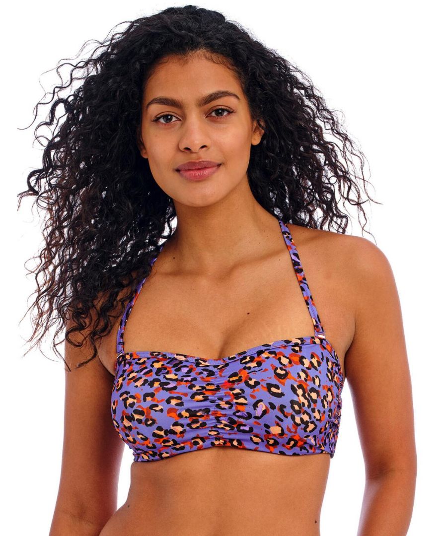 Freya Womens Santiago Nights Bandeau Bikini Top - Animal Polyamide - Size 34D