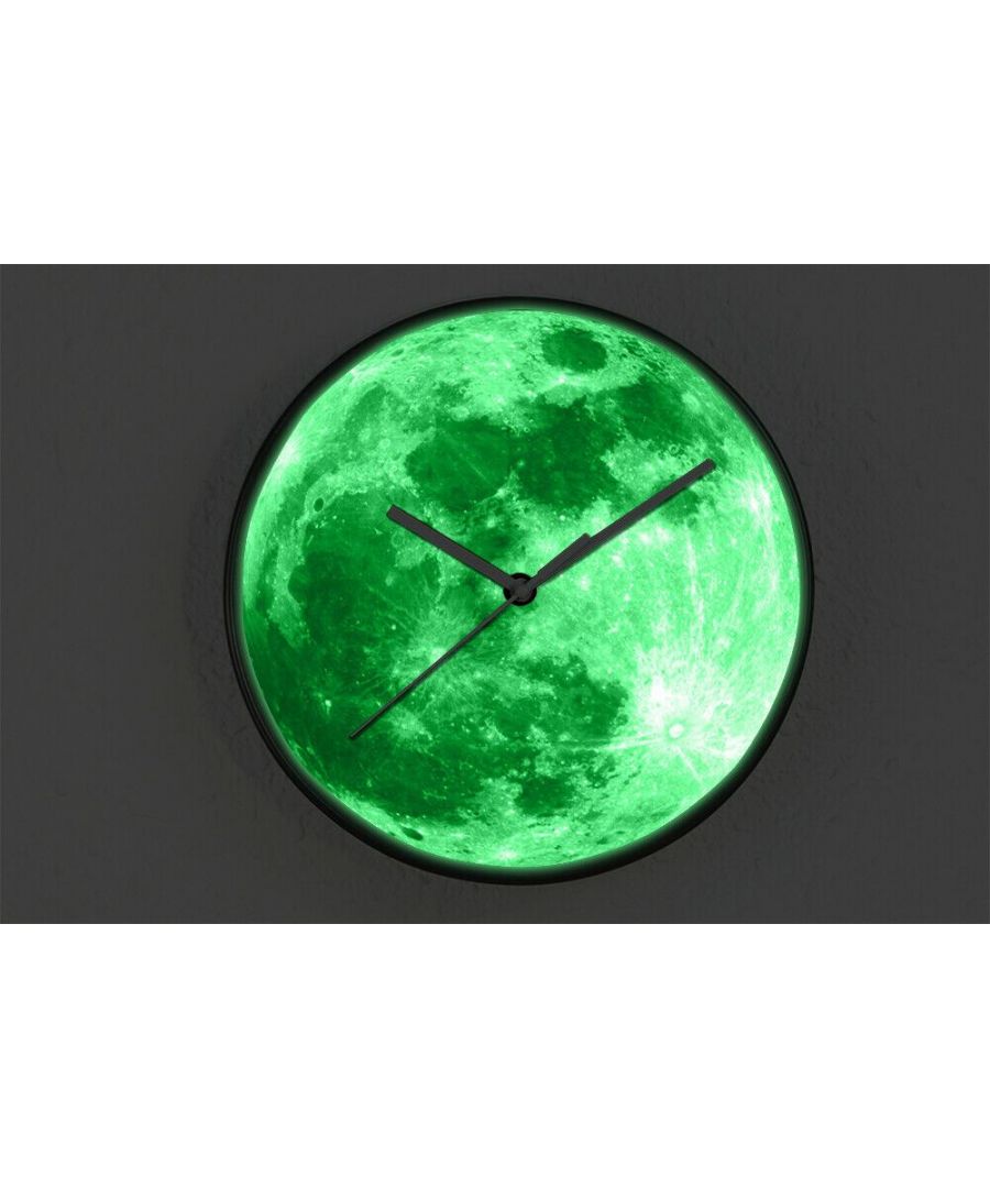 Image for Walplus 25cm Glow in dark Moon Wall Clock, Bedroom, Living room, Modern, Home office essential, Gift