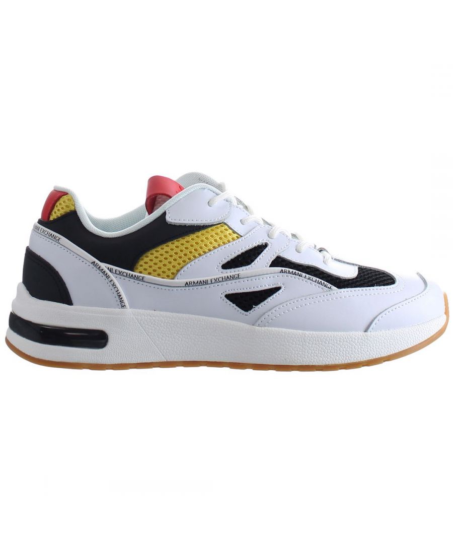 Armani Exchange Calf Mens White Trainers - Size UK 5