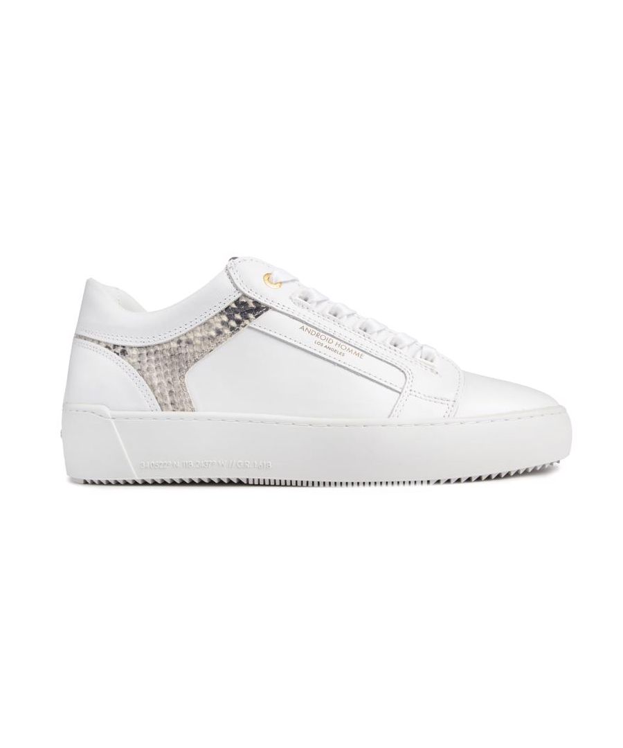 android homme mens venice trainers - white leather - size uk 10