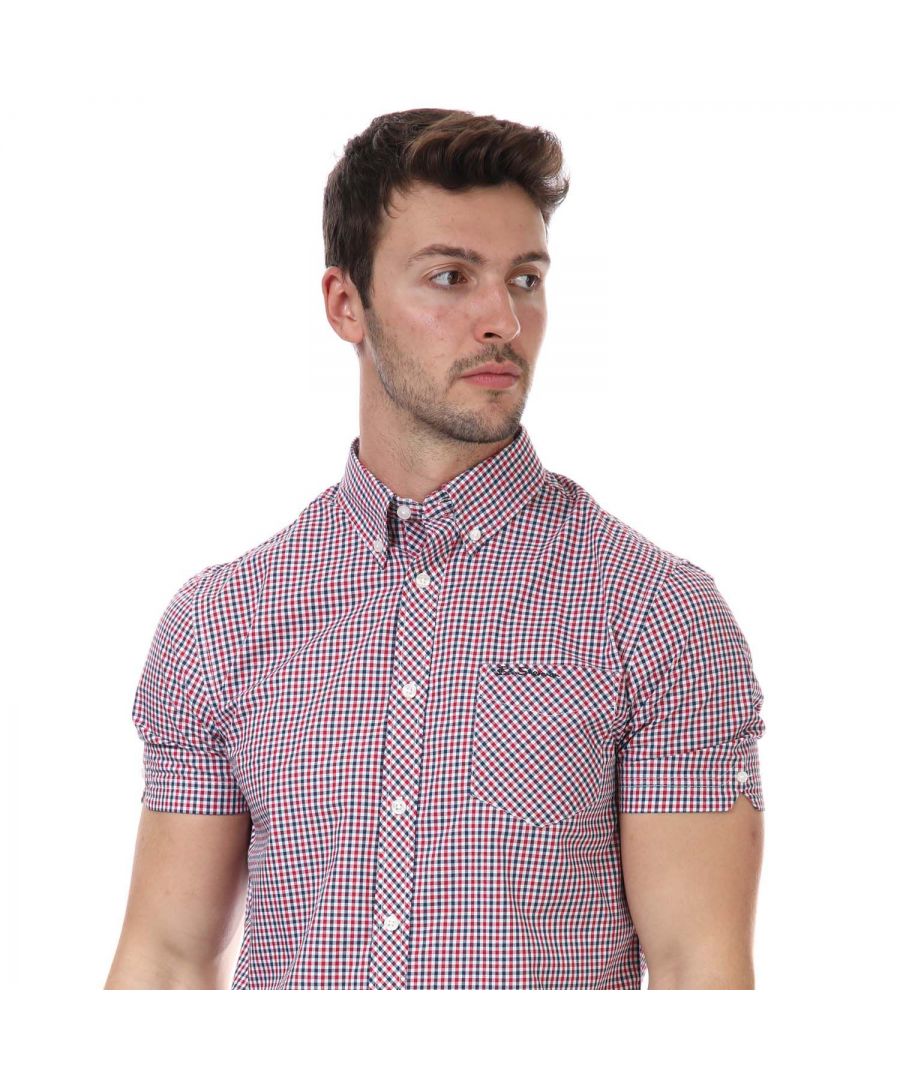 Image for Men's Ben Sherman Colour Gingham Checked Shirt in Red