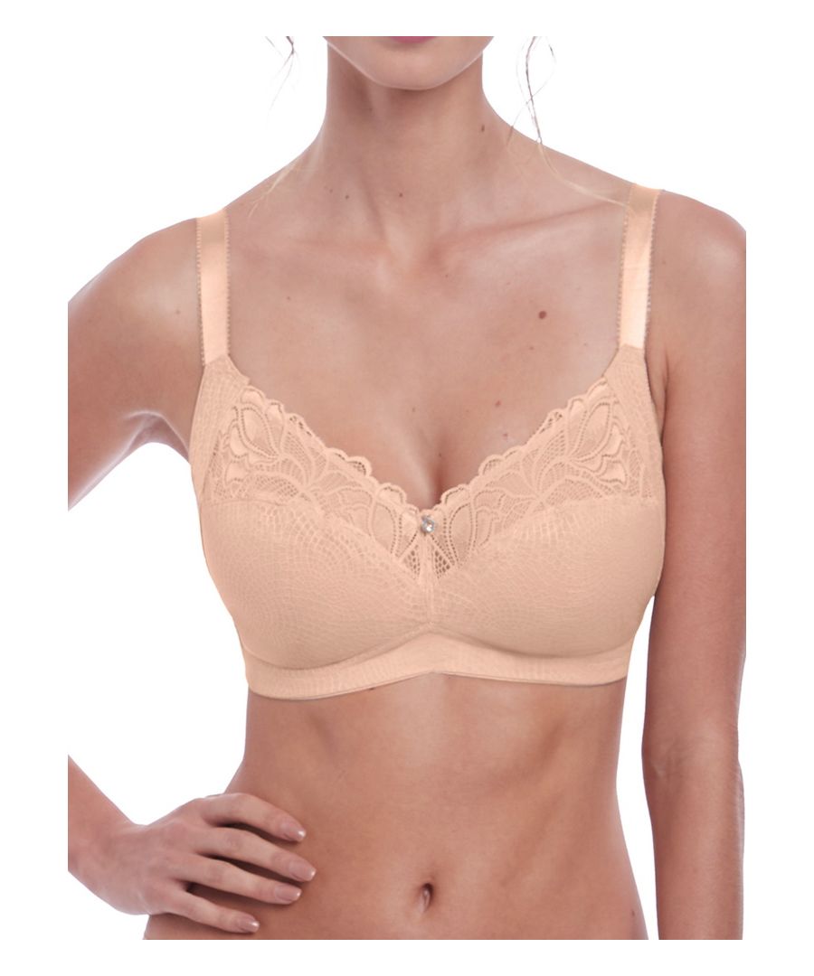 Fantasie Memoir Soft Cup Bra. Non-wired with adjustable straps and padded hook and eye. The product is recommended as hand-wash only.