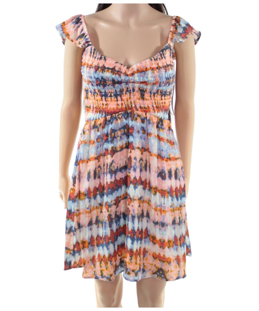 Image for Free People Women's Printed Smocked Flutter Sheath Dress