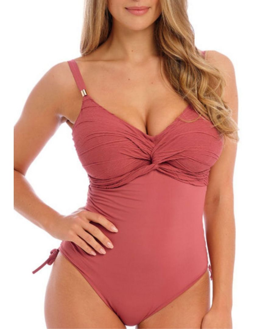 Fantasie Womens Beach Waves Twist Front Swimsuit - Pink Polyamide - Size 42DD