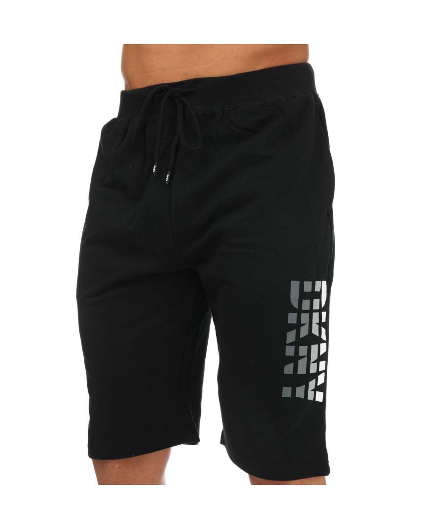 Mens DKNY Fisher Cats Lounge Shorts in black.- Elasticated waist with drawstring.- Two side pockets.- DKNY branding.- Regular fit.- 100% Cotton.  Machine washable.- Ref: N59819DKY