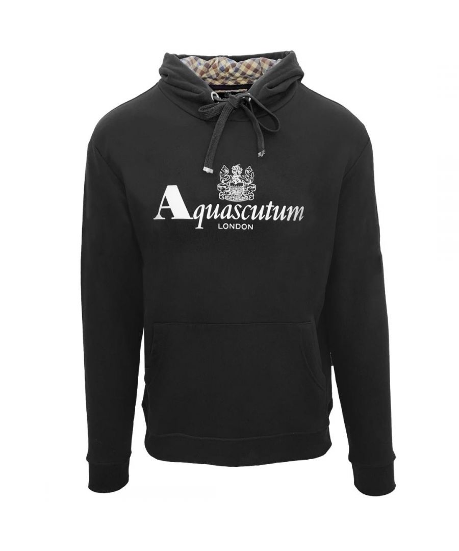 Image for Aquascutum Classic Waterfield Logo Black Hoodie