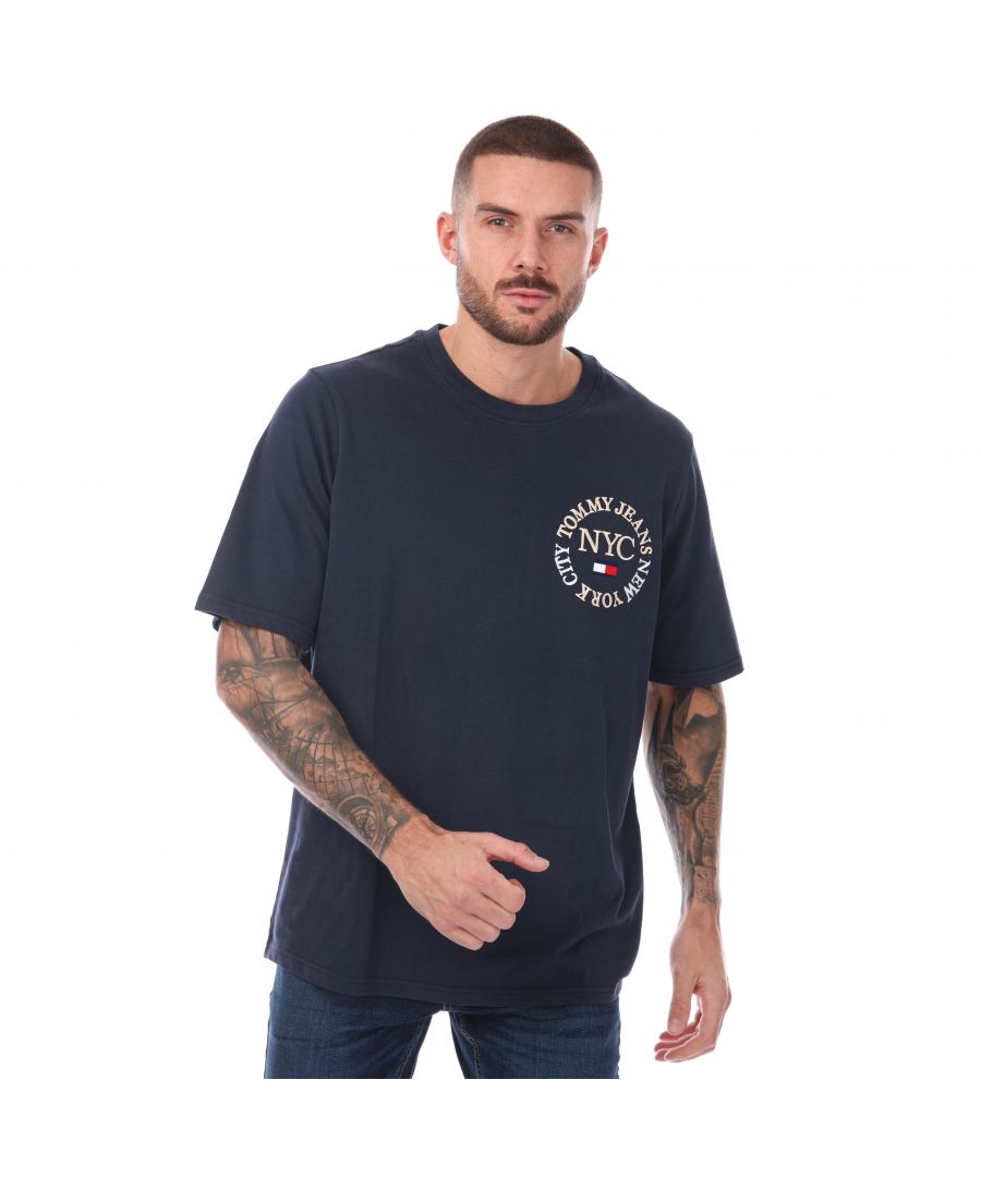 Tommy Hilfiger T-shirt Plus Timeless-logo voor heren, marineblauw