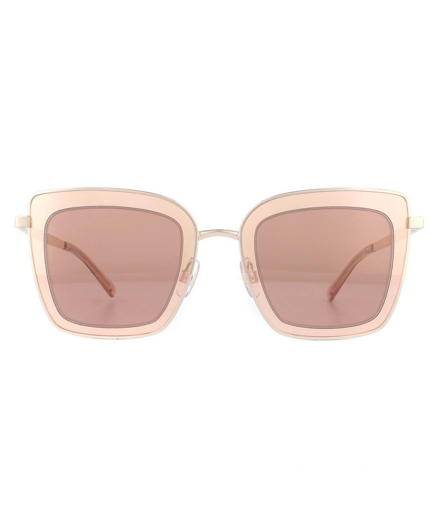 Swarovski Sunglasses SK0198 28E Shiny Rose Gold Brown Pink are a glamorous square style with sparking Swarovski crystals along the temples. Plastic tips and adjustable nose pads ensure a comfortable fit.