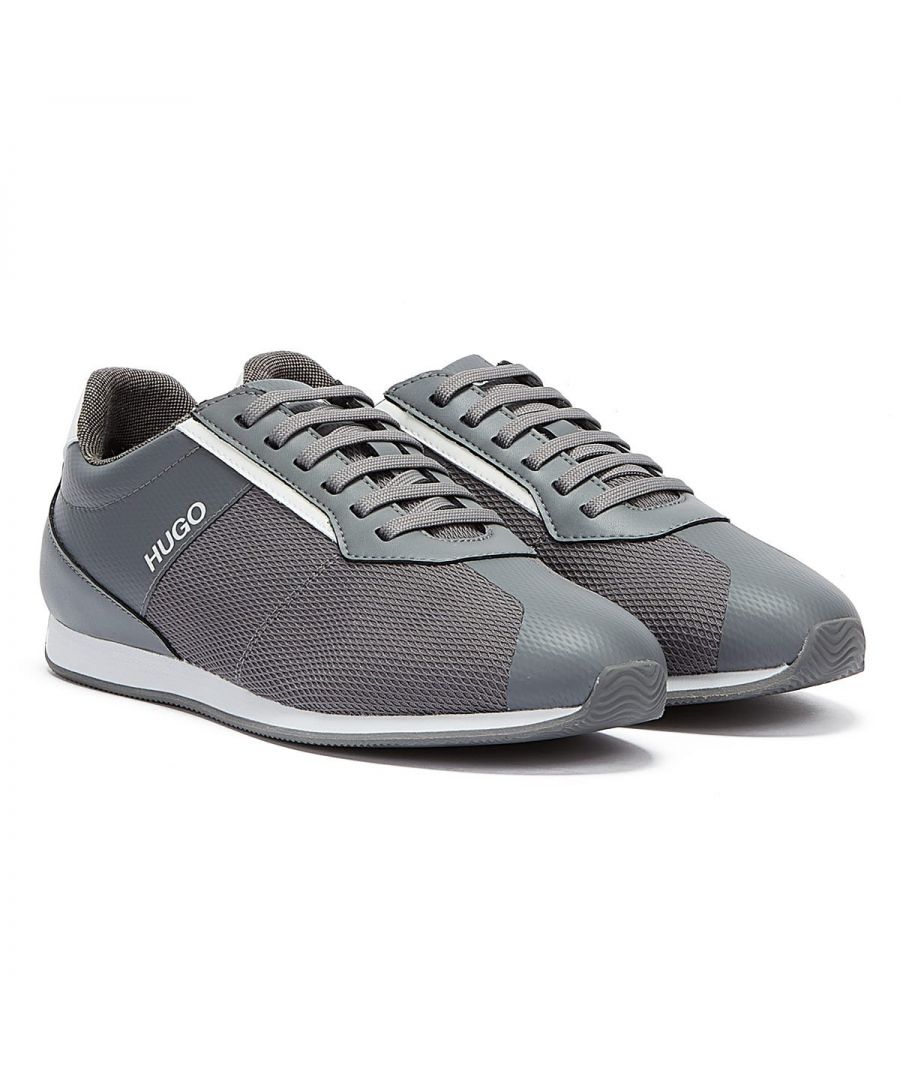 These dynamic trainers by HUGO boast a contemporary mesh upper with rubberised leather overlays including a T shaped detail on the toe. HUGO branding appears on the side, tongue and rear, whilst an EVA-rubber outsole and textile lining ensure comfort all day everyday.