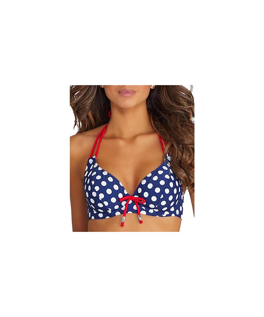 Pour Moi ? WoMens Starboard Halter Triangle Underwired Bikini Top, Blue - Size 32E