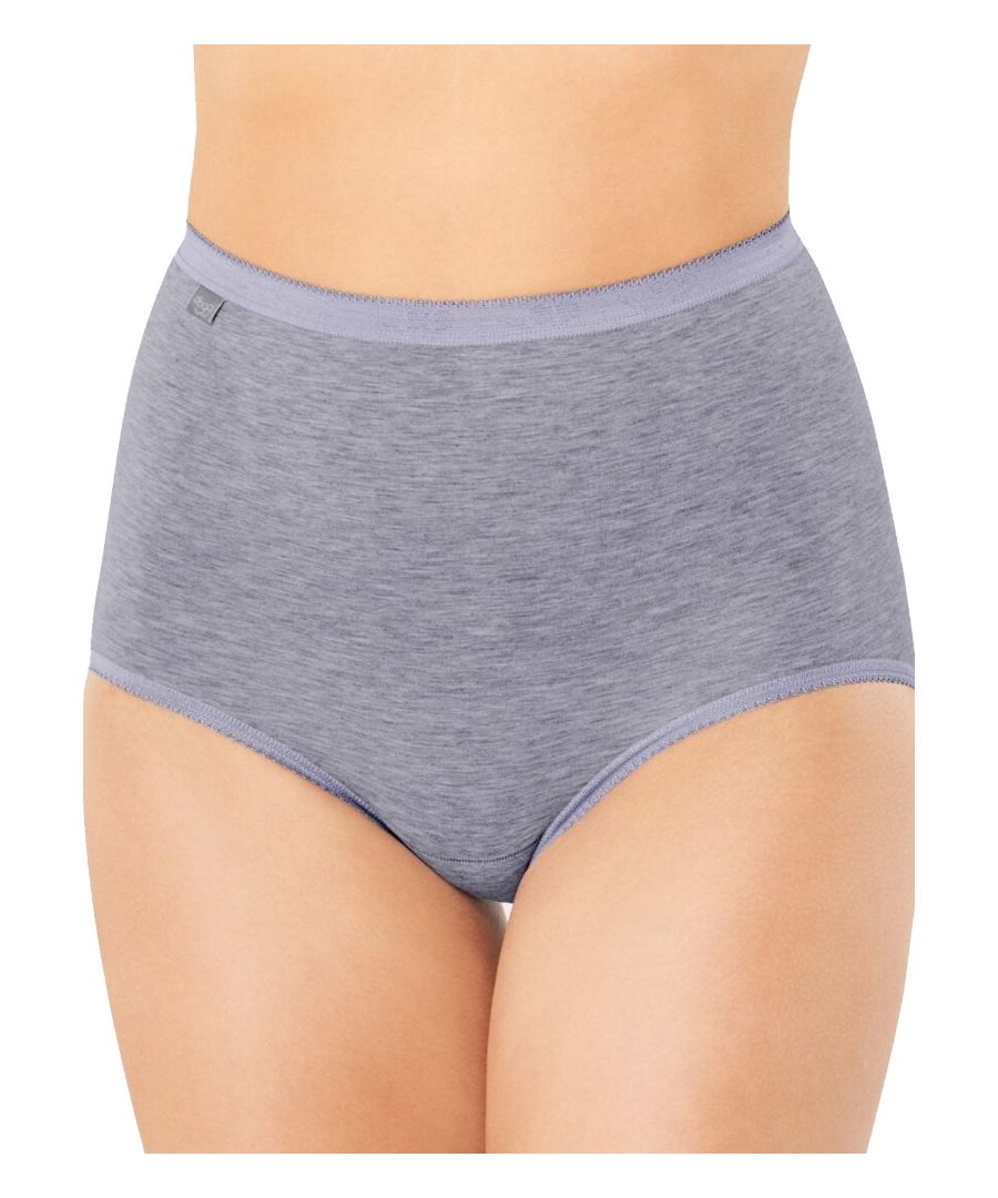 sloggi Basic+ Maxi these briefs combine the highest comfort and fit with long-term durability, thanks to the bi-elastic cotton fabric. Perfect for wearing whatever the occasion, these sloggi briefs come in a fantastic value 3-pack.    Size Guide:  XS (8), S (10), M (12), L (14), XL (16), 2XL (18), 3XL (20), 4XL (22), 5XL (24), 6XL (26), 7XL (28), 8XL (30)