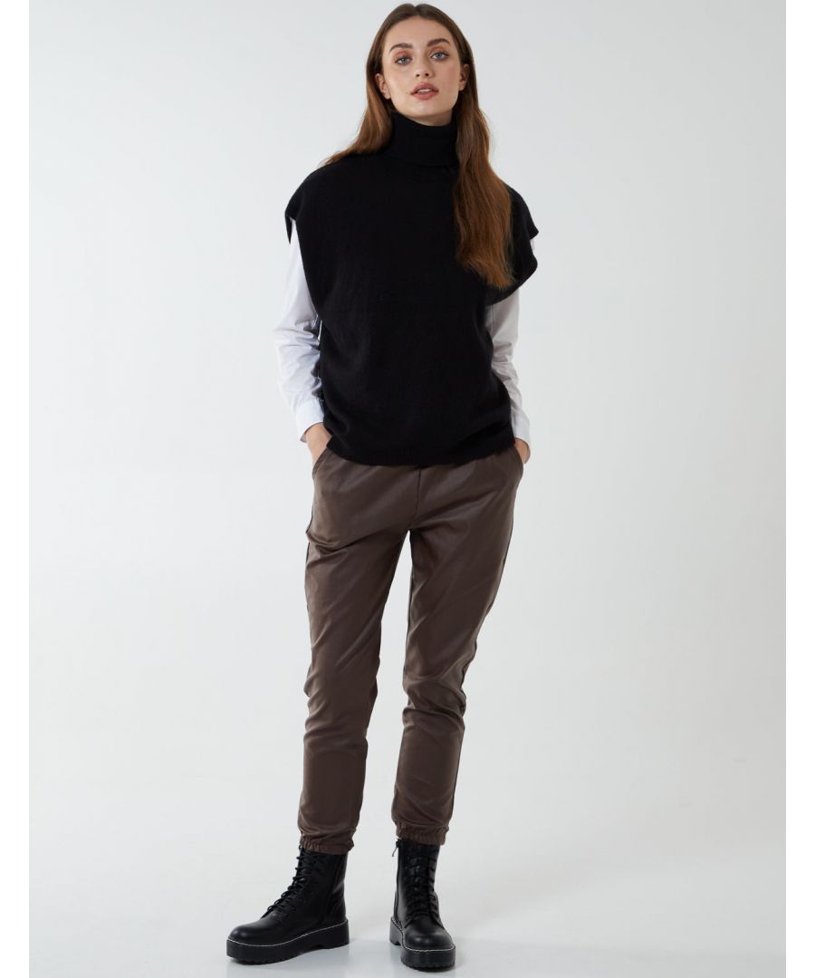 Image for THEA - Cuff Ankle PU Trousers