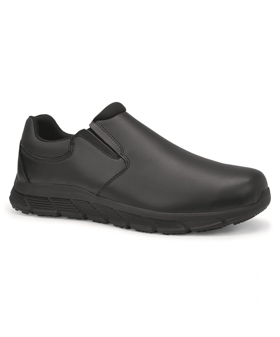 The Cater II is a stylish slip on casual shoe that offers all day comfort and safety with it's slip resistant outsole.