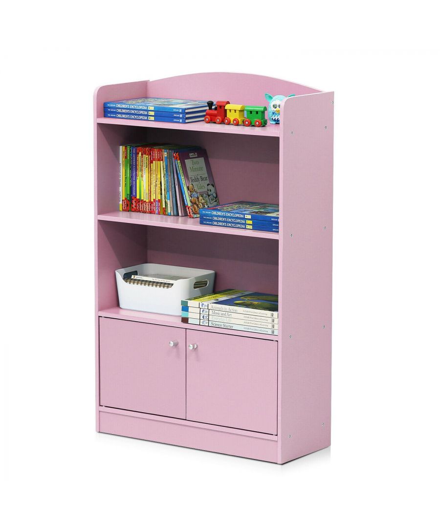 - Furinno KidKanac Bookshelf with Storage Cabinet great addition to any home or office.\n- Fill it with favorite reads for a harmonious home library, or set it in the den to show off framed family photos. \n- Easy-clean laminate construction. \n- All the products are produced and packed 100% in Malaysia.