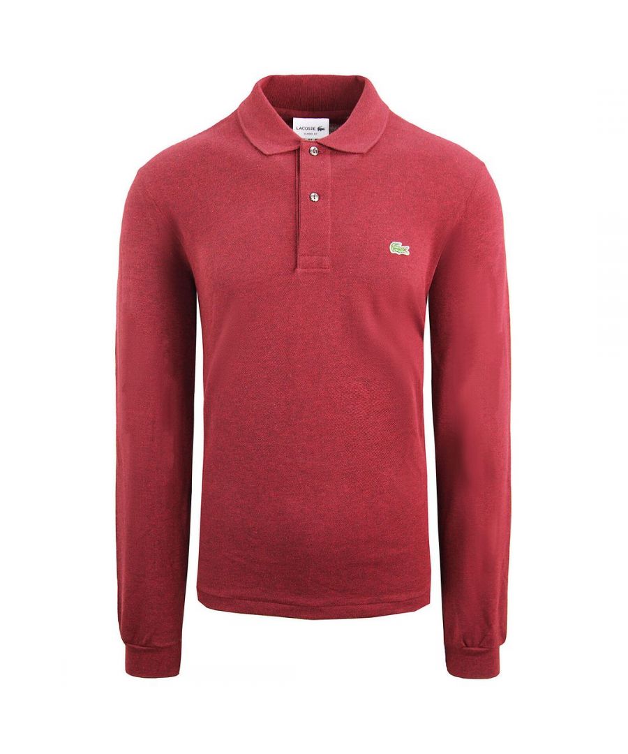 Lacoste Classic Fit Mens Burgundy Polo Shirt Cotton - Size X-Large