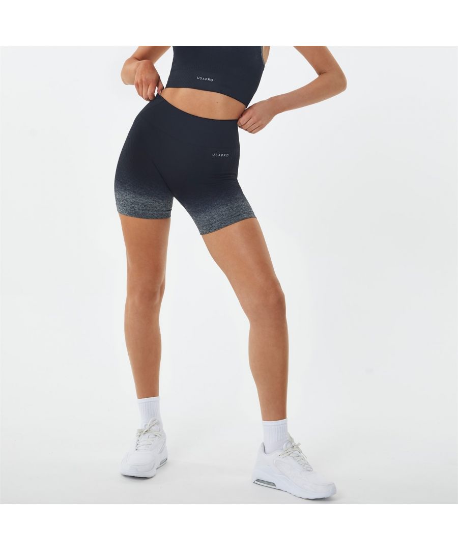 USA Pro Seamless Ombre 5 Inch Shorts - For dreamy workout attire the Seamless Ombre 5 Inch Shorts from USA Pro, these form fitting ombre shorts are squat proof and gym selfie worthy - what more could you want form your athleisure wear! In a seamless poly construction for ease of wear during your workout with breathability properties thanks to the sweat wicking technology. The seamless construction prevents chaffing for ease of wear during your workout session. With the ombre colorway completing the look, perfect to mix and match with other USA Pro clothing!