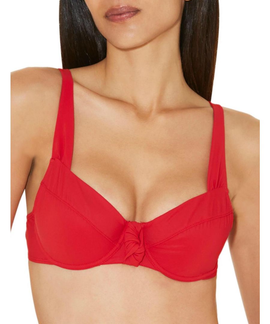 Aubade Womens ER15 Ocean Bow Half Cup Bikini Top - Red - Size 36C