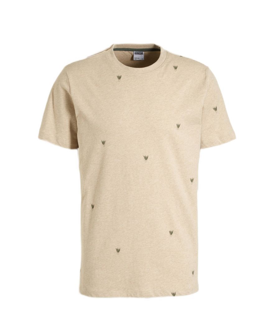 Dit T-shirt voor heren van Kultivate is gemaakt van een biologische katoenmix en heeft een all over print. Het model heeft een ronde hals en korte mouwen.
