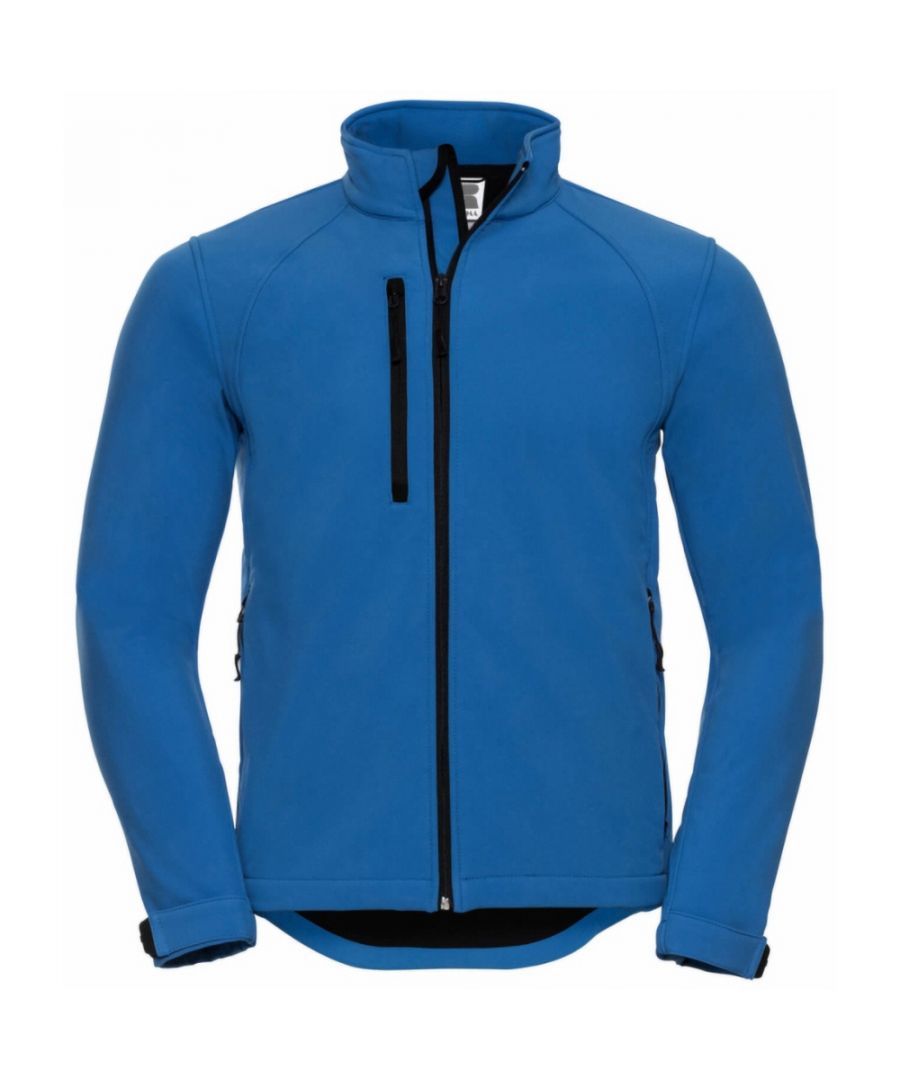 Russell Mens Water Resistant & Windproof Softshell Jacket (Azure Blue)