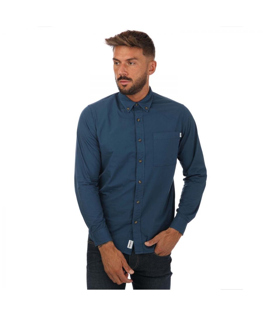 Timberland Outdoor Heritage popeline overhemd voor heren, verwassen marineblauw