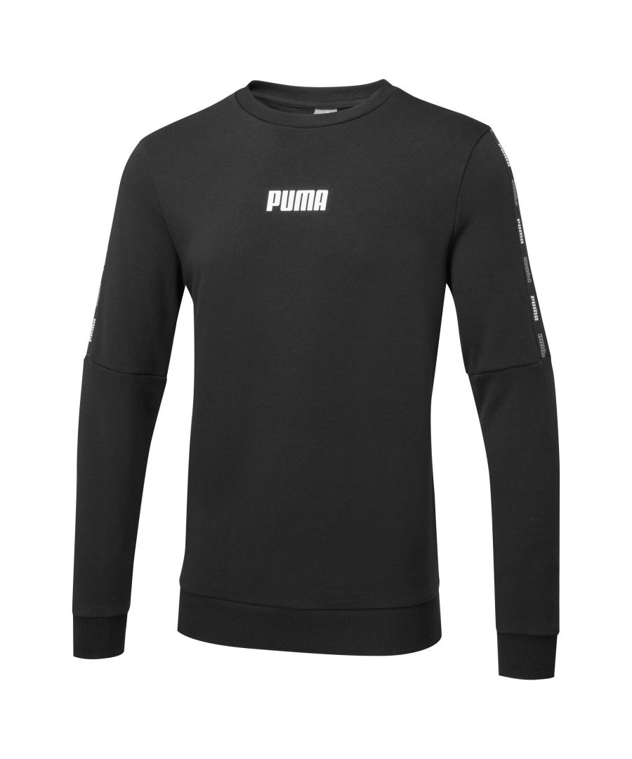 Athletic PUMA DNA meets comfy, casual style. Throw on the Tape Crew Neck Sweatshirt in French terry and conquer the day the comfortable way. FEATURES & BENEFITS Recycled Content: Made with at least 20% recycled material as a step toward a better future DETAILS Regular fitHooded crew neckPUMA branding details
