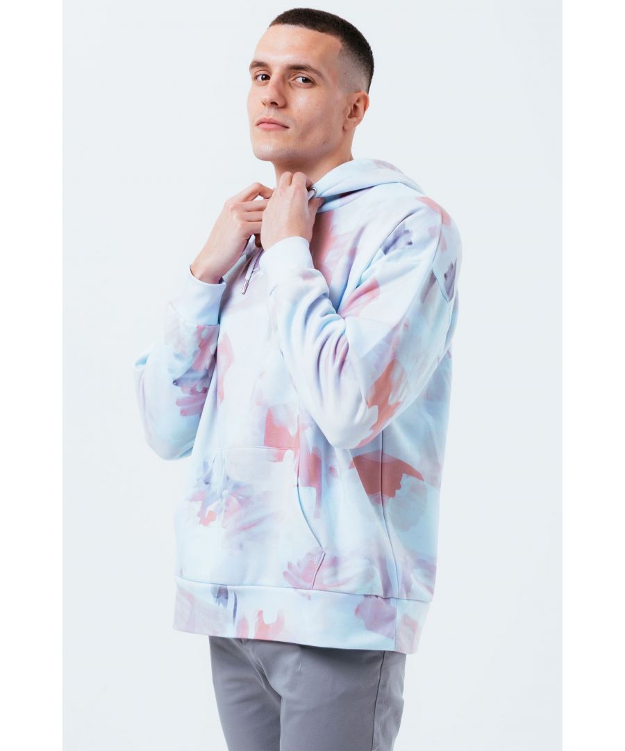 The HYPE. Blue Watercolour Men's Oversized Pullover Hoodie is a new go-to everyday essential . Designed in a oversized, on-trend hoodie silhouette, with a fixed hood, kangaroo pocket, elasticated hem and ribbed cuffs for a snug feel. Finished with the signature just hype logo embroidered on the front. Machine wash at 30 degrees.