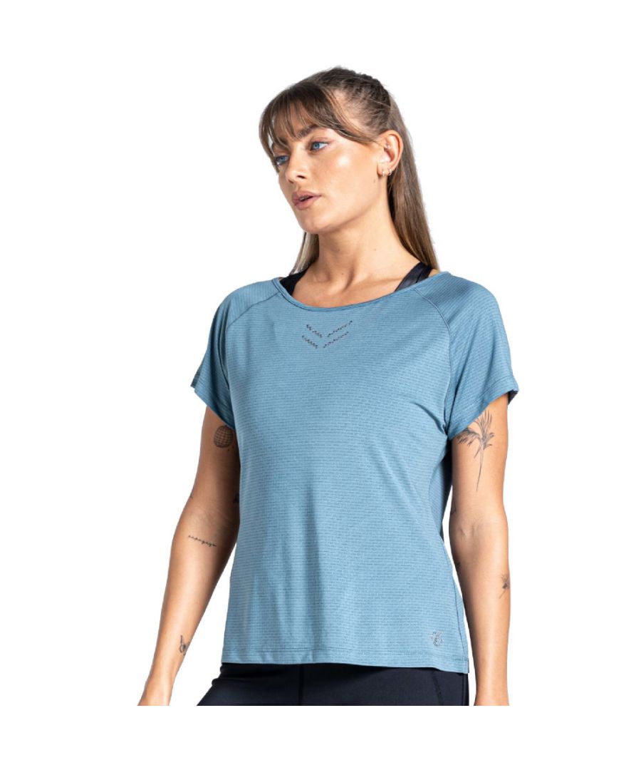 Dare 2B Womens Cyrstallize Super Lightweight Wicking T Shirt - Blue - Size 12 UK