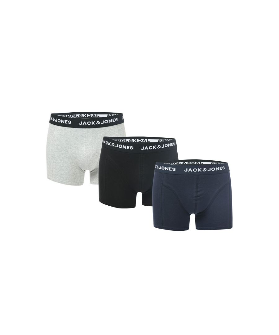 Image for Men's Jack Jones Anthony 3 Pack Boxer Shorts in Navy Grey