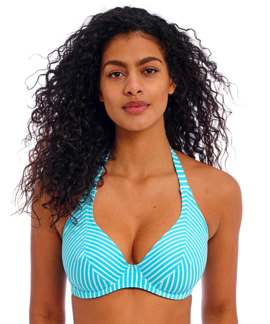 Freya Womens Jewel Cove Halter Bikini Top - Blue Polyamide - Size 32DD