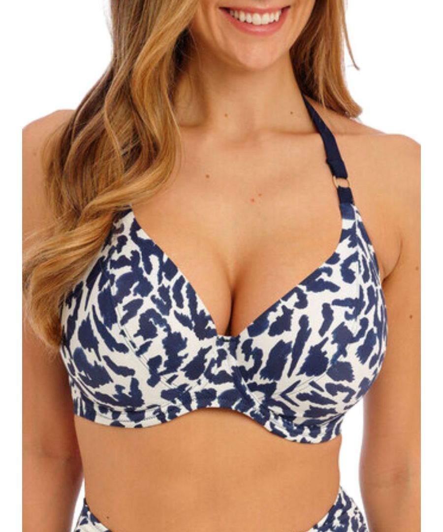 Fantasie Womens Hope Bay Halter Bikini Top - Blue - Size 38FF