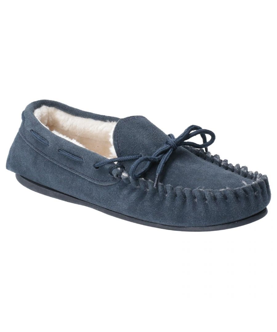 Hush Puppies Womens/Ladies Allie Slip On Leather Slipper (Navy) - Size Uk 6