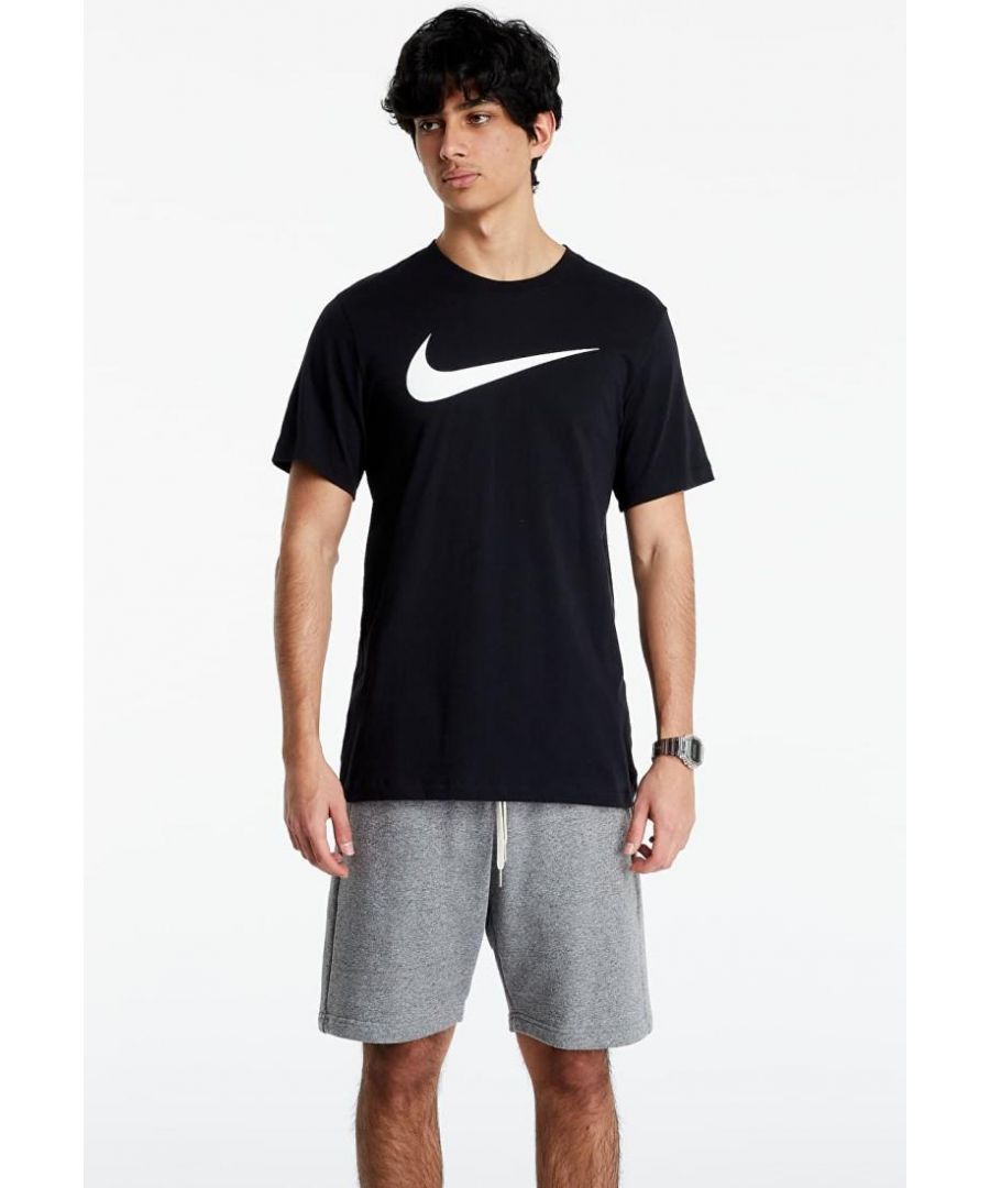 Nike Mens Swoosh Logo T Shirt in Black Cotton - Size Medium