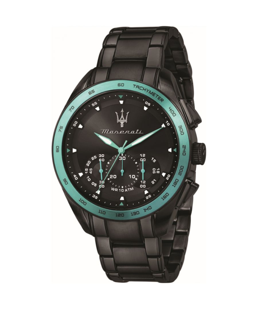 Robuust heren horloge van het merk Maserati. Het horloge heeft een polsbandje dat ook kleiner gemaakt kan worden, de kast heeft een diameter van 45 mm en het uurwerk is van Quartz.  Merk: MaseratiModelnaam: R8873644002 (45mm)Categorie: heren horlogeMaterialen: edelstaalKleur: zwart, blauw