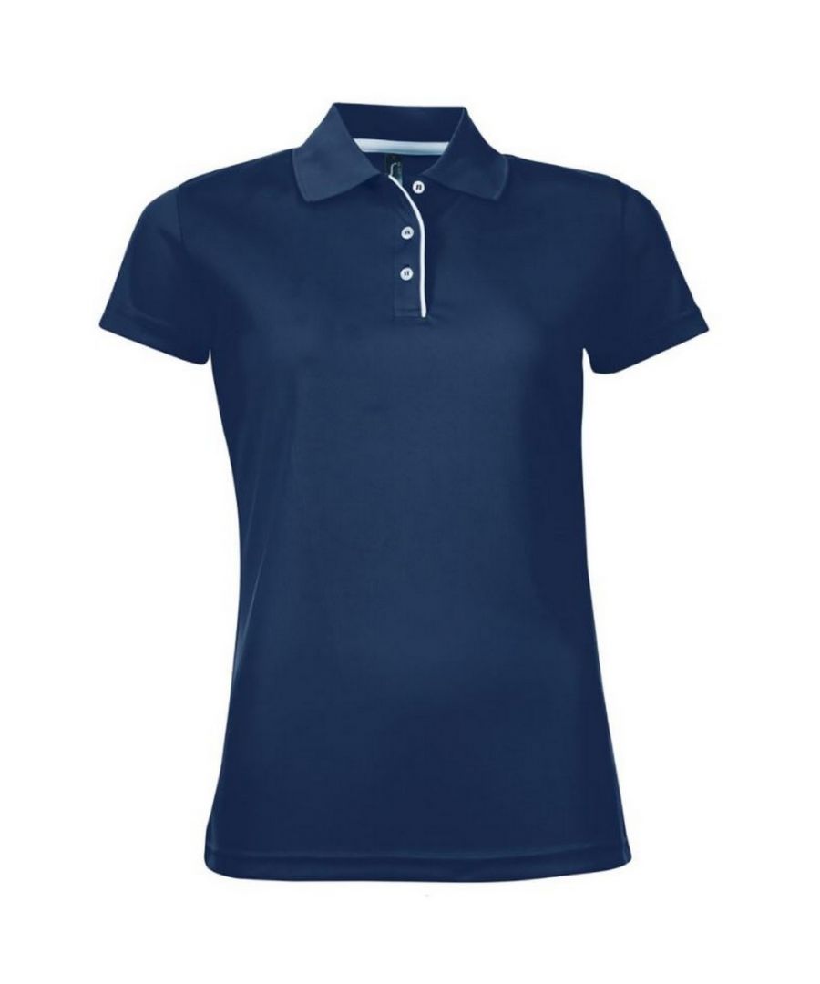 SOLS Womens/Ladies Performer Short Sleeve Pique Polo Shirt (French Navy) - Navy/Blue - Size Small