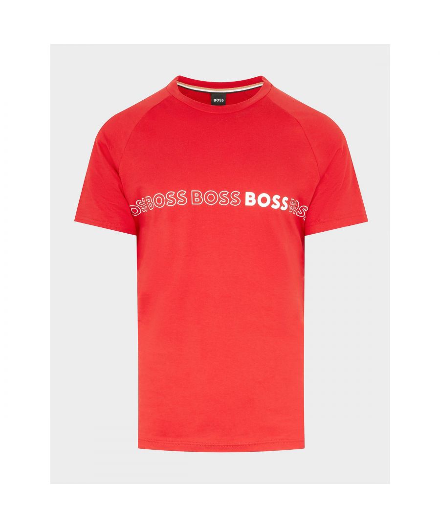 Men's Hugo Boss Round Neck Slim Fit T-Shirt in Red