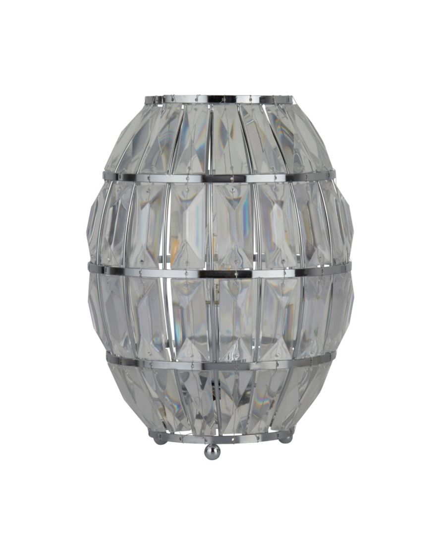 Image for Amelie 26cm Polished Chrome Jewelled Table Lamp